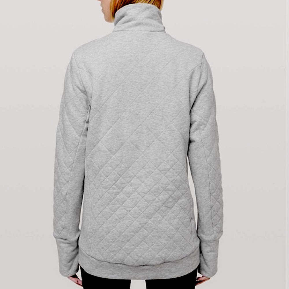 Lululemon Athletica Heather Grey Quilted Sweatshirt